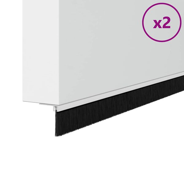 vidaXL Skruvmonterade dörrborsttätningslister 2 pcs Vit 100 cm