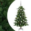 vidaXL Konstgjord julgran med kulor 120 cm 150 LED-lampor Varmvit