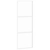 vidaXL Skjutd&ouml;rr vit 76x205 cm h&auml;rdat glas och aluminium
