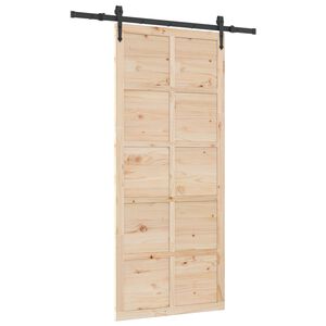 vidaXL Skjutd&ouml;rr Naturlig 80 x 208 cm Massiv furu