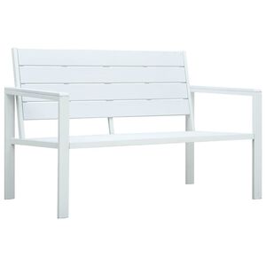 vidaXL Tr&auml;dg&aring;rdsb&auml;nk 120 cm HDPE tr&auml;utseende