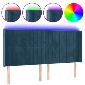 vidaXL S&auml;nggavel LED m&ouml;rkbl&aring; 83x16x78/88 cm sammet