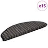 vidaXL Sj&auml;lvh&auml;ftande trappmattor 15 pcs Antracit 65 x 21 x 4 cm