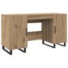 vidaXL Skrivbord med hylla artisan ek 140 x 50 x 75 cm Konstruerat tr&auml;
