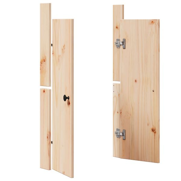 vidaXL K&ouml;ksd&ouml;rr MEPPEL 2 pcs Kr&auml;m 50 x 9 x 82 cm Massivt talltr&auml;