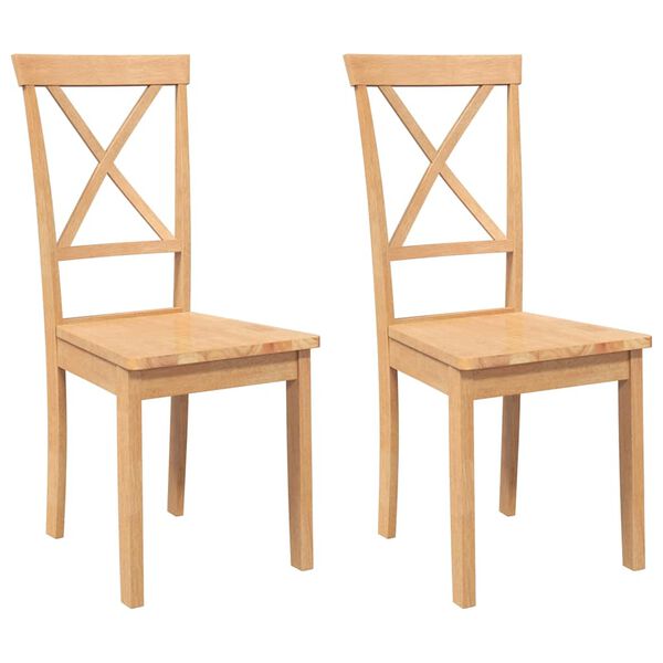 vidaXL Matstolar 2 st massivt tr&auml; gummi