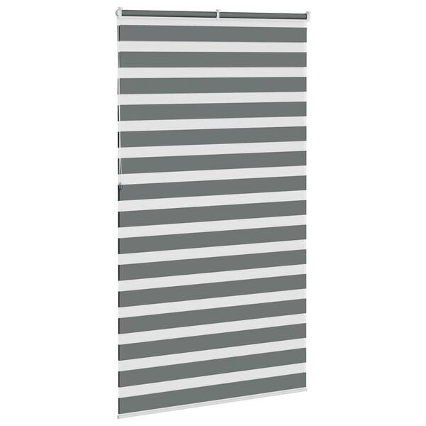 vidaXL Rullgardin zebra m&ouml;rkgr&aring; 130x230 cm tyg bredd 125,9cm polyester