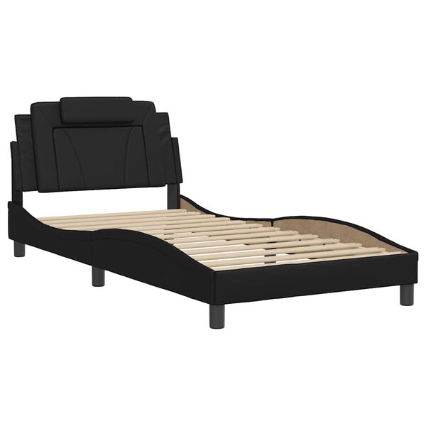 vidaXL Bed Frame "Viana" without Mattress Black 100x200 cm Faux Leather