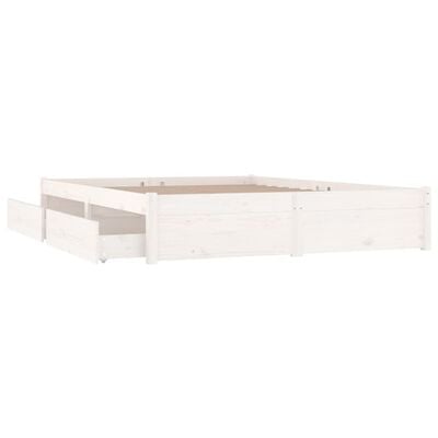 vidaXL Sängram med lådor vit 140x200 cm