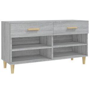 vidaXL Skost&auml;ll gr&aring; sonoma 102x35x55 cm konstruerat tr&auml;