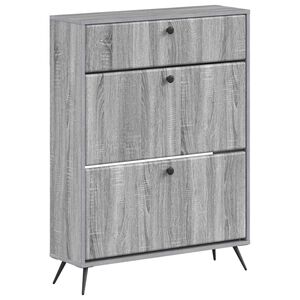 vidaXL Skosk&aring;p BREDA 78 x 24 x 103 cm Konstruerat tr&auml; Gr&aring; Sonoma