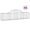 vidaXL Gabion b&aring;gformad 6 st 200x30x40/60 cm galvaniserat j&auml;rn