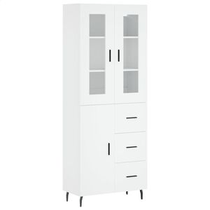 vidaXL H&ouml;gsk&aring;p vit 69,5x34x180 cm konstruerat tr&auml;