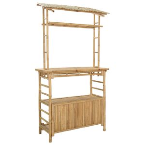 vidaXL Utomhus Barbord Naturf&auml;rg 110 x 50 x 210 cm Bambus
