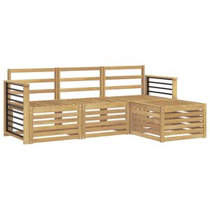 vidaXL Utomhussoffset 4 pcs Vit Massivt Akaciatr&auml;