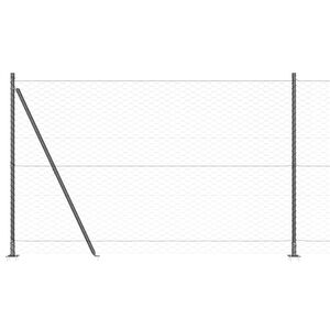 vidaXL Hexagonal st&auml;ngsel med betongfundament 100 x 1,5 m Gr&aring; Mesh