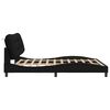 vidaXL Bed Frame with LED without Mattress "Hvar" Black 180x200 cm Fabric