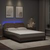 vidaXL Bed Frame with LED without Mattress "Zadar" Cappuccino 140x190 cm