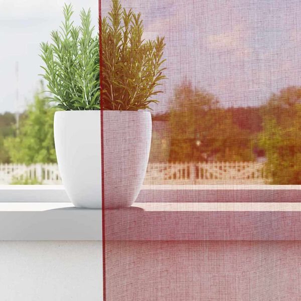 vidaXL Voile gardiner med öglor 2 st vinröd 140x245 cm