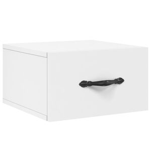 vidaXL V&auml;ggmonterat s&auml;ngbord vit 35x35x20 cm