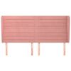 vidaXL S&auml;nggavel med kanter rosa 163x23x118/128 cm sammet