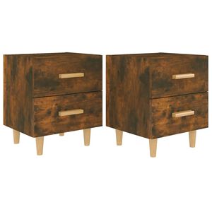 vidaXL S&auml;ngbord 2 st r&ouml;kf&auml;rgad ek 40x35x47,5 cm