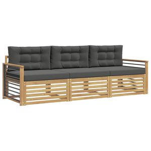 vidaXL Utomhussoffset 3 st Vit och antracit Polyester