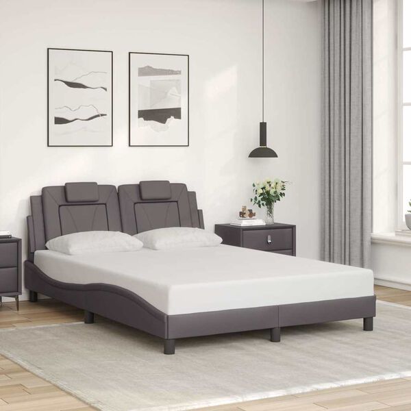 vidaXL Bed Frame "Viana" without Mattress Grey 140x200 cm Faux Leather