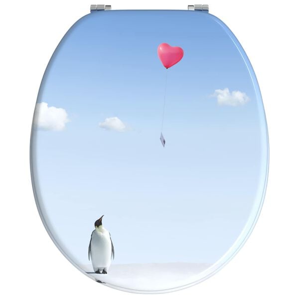 vidaXL Toalettstol Bl&aring; 44 x 38 cm MDF-board