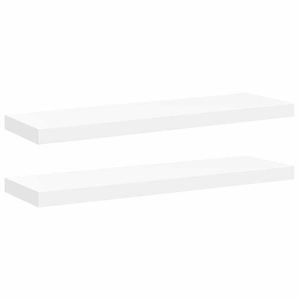 vidaXL Sv&auml;vande v&auml;gghyllor 2 st vit 80x23,5x3,8 cm MDF