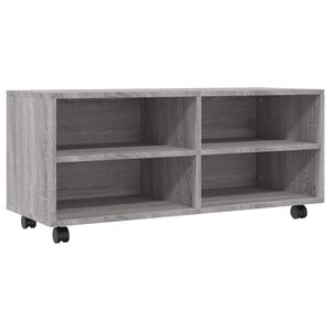 vidaXL Tv-b&auml;nk med hjul gr&aring; sonoma 90x35x35 cm konstruerat tr&auml;