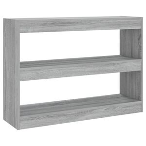 vidaXL Bokhylla/Rumsavdelare gr&aring; sonoma-ek 100x30x72 cm