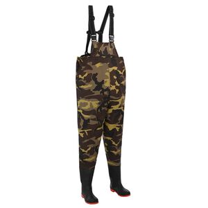 vidaXL Br&ouml;st Vadarbyxor med St&ouml;vlar PVC-belagd polyester Storlek 38