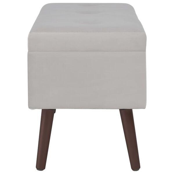 vidaXL Bänk med förvaringsutrymme grå 80 cm sammet