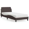 vidaXL Bed with Mattress "Dover" Dark Brown 90x190 cm Fabric
