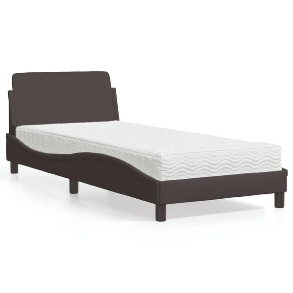 vidaXL Bed with Mattress "Dover" Dark Brown 90x190 cm Fabric
