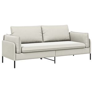 vidaXL 3-Sits soffa Gr&auml;ddvit 222 x 81 x 89 cm Sammet
