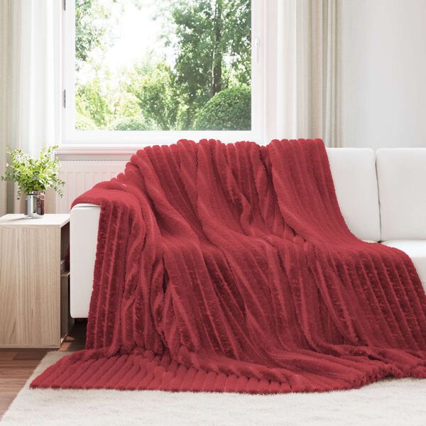 vidaXL Kastfilt Bordeaux R&ouml;d 240 x 220 cm Fleece