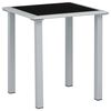 vidaXL Tr&auml;dg&aring;rdsbord svart och silver 41x41x45 cm st&aring;l och glas
