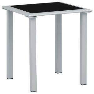 vidaXL Tr&auml;dg&aring;rdsbord svart och silver 41x41x45 cm st&aring;l och glas