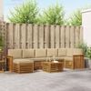 vidaXL Sektionsoffgrupp 8 pcs Naturlig och Beige Massivt Akaciatr&auml;