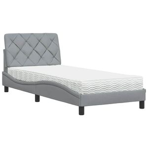 vidaXL Bed with Mattress Light Grey 80x200 cm Fabric