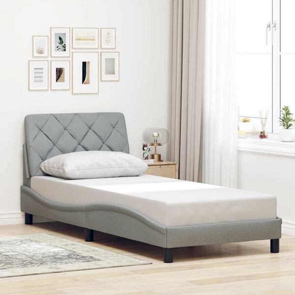 vidaXL Bed Frame without Mattress Light Grey 80x200 cm Fabric