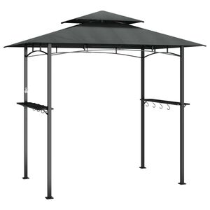 vidaXL Tak f&ouml;r grill med sidohyllor antracit 240x150x243 cm st&aring;l