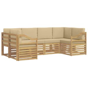 vidaXL Sektionsoffgrupp 6 pcs Vit och Beige 245 x 126,5 x 73 cm