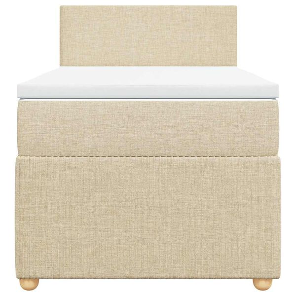 vidaXL Rams&auml;ng med madrass gr&auml;ddvit 90x190 cm tyg