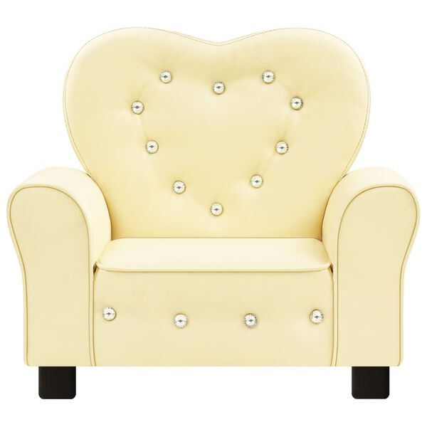 vidaXL Barnsoffa vit konstläder