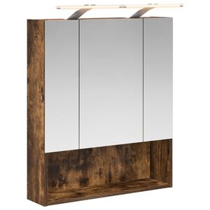vidaXL Badrumsspegelsk&aring;p R&ouml;kt ek 60 x 14.5 x 70 cm Konstruerat tr&auml;