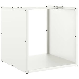 vidaXL Vedst&auml;ll vit 40x40x40 cm kallvalsat st&aring;l