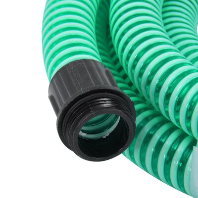 vidaXL Sugslang med kopplingar mässing grön 1,1" 4 m PVC